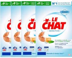 Le Chat Marseille & Aloe Vera Waspoeder (Voordeelverpakking) - 4 x 2.28 kg (152 wasbeurten)