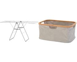 Opvouwbaar droogrek - wasrek + Wasmand van 40L