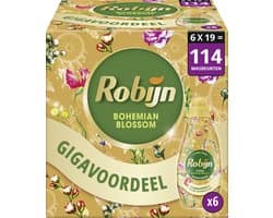 Robijn - Vloeibaar Wasmiddel - Klein & Krachtig - Color Bohemian Blossom - 6 flessen x 114 wasbeurten - Voordeelverpakking