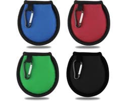 Set van 4 draagbare golfbalreinigers met tas en karabijnhaak - Handige golfaccessoires voor schone ballen - Waterdichte golfbalwasser met waszak - Golfcadeaus voor golfers.