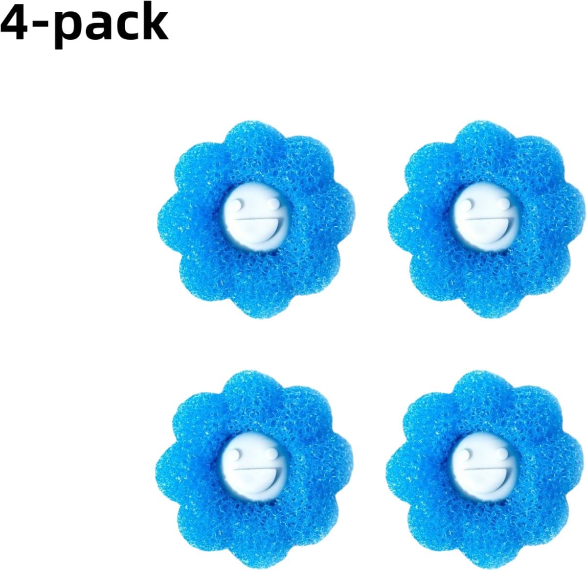 4-Pack Wasmachine Ontharingscrème - Geschikt voor het Absorberen en Verwijderen van Kattenhaar - Herbruikbare Drum Magic Wasballen - Blauw — afbeelding 1