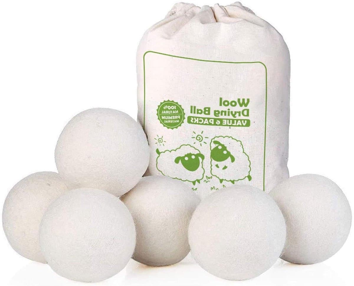 ByShane - Handgemaakte Natuurlijke Wollen Droger Ballen XL - Set van 6 - Herbruikbaar - Statische Verminderend - Wol - Wasverzachter - Originele Nieuw-Zeelandse Wol — afbeelding 1