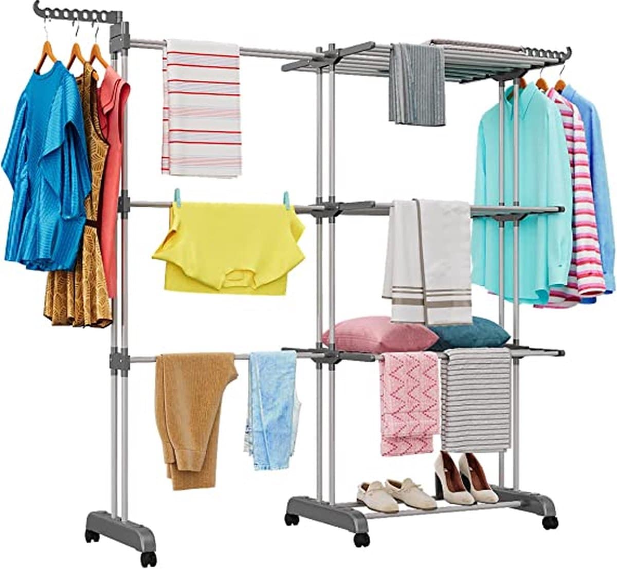 Droogrek voor binnen, wasrek / collapsible laundry rack - opvouwbaar — afbeelding 1