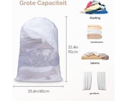 1 Pcs Trekkoord Waszak, 70×90cm Mesh Waszak voor Delicate Kleding, Sterke en Duurzame Netwaszak voor de Wasmachine, Ideaal voor Kleding en Ondergoed