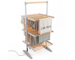 North Collective Elektrisch Droogrek - Droogrekken Elektrisch - Opvouwbaar - Droger - Droogmolen - Inklapbaar - 300W – 30 Verwarmde Buizen