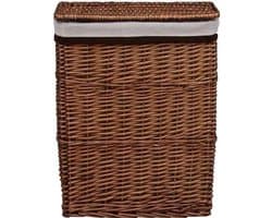 Wasmand – Wasbox – Wassorteerder – Opbergmand – Waszak – Handgevlochten Wilgentakken – Ruime Inhoud 43x34x57,5 cm