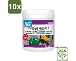 10 x HG - Wasruimte - Tegen Nare Geurtjes In Sportkleding - Wasmiddeltoevoeging - 500 g - Grootverpakking - Vaatwasstrips - Geurverwijdering Sportkleding - Stankmoleculen Verwijderen - Wasmiddel Toevoeging - Sportkleding Geur - Handdoek Geur