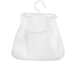 Hangende netzak - Opberger voor waslijn - Wasgoed organiseren - Draaibare haak - 24.5 cm - Wit