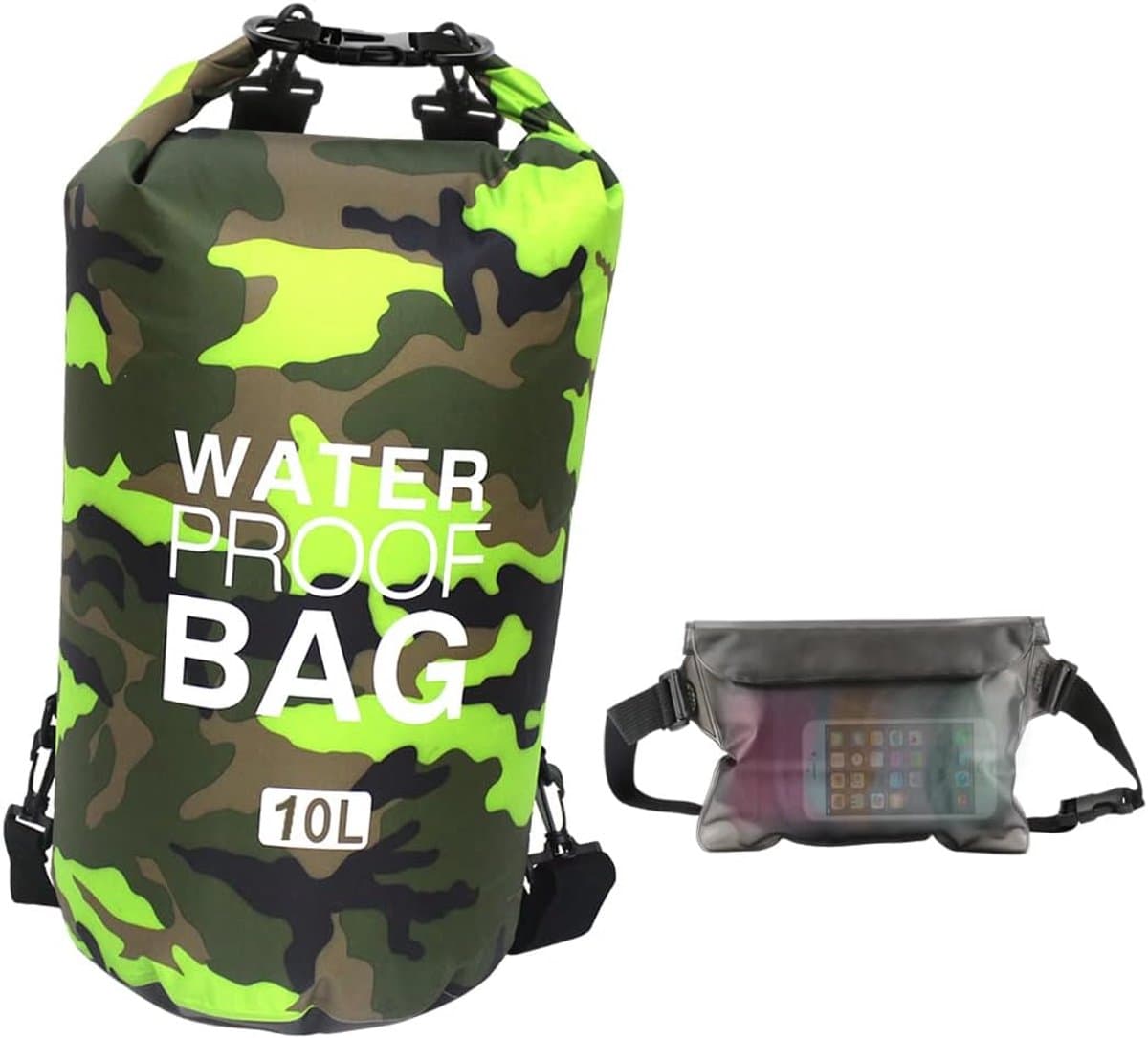 Pakzak, drijvende droogrugzak, strandtas, lichte droogzak voor strand, boottochten, vissen, kajakken, zwemmen, rafting, camping, 5 l, 10 l, 15 l, 20 l, 30 l — afbeelding 1