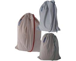 Bluvardi katoenen waszakken set van 3 stuks - XXL -aqua red-green- blue