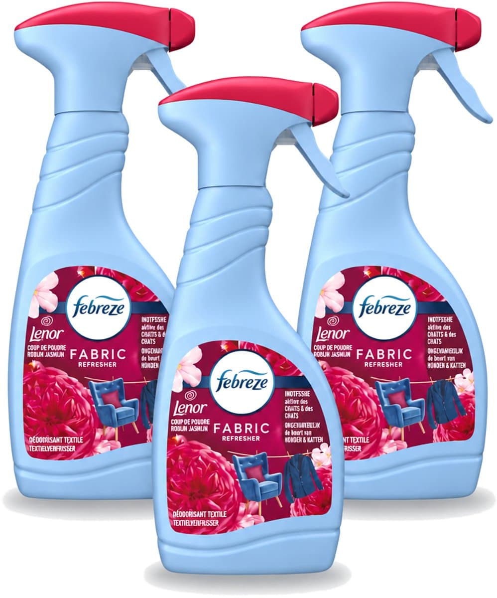 3 x Febreze – Textielspray – Robijn Jasmijn – 500 ml - Voordeelverpakking - 3 stuks — afbeelding 1