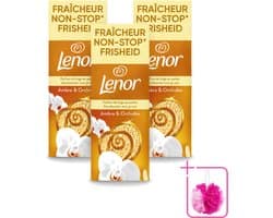 3 x Lenor – Geurbooster – Amber & Orchidee – 12 Wasbeurten – 155 g - Bulkverpakking - Geurparels - Douchemop - Wasgeur