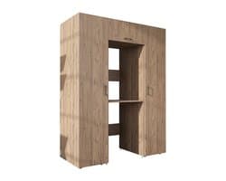 Roomart DUO-I Wasmachine Ombouwkast 157x205 cm - Kastenwand met 2 Hoge Kasten 45 - Eiken