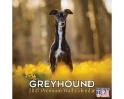 2022 2023 Greyhound-kalender - Hondenras maandelijkse muurkalender - 12 x 24 open - dik niet-ontluikbaar papier - cadeau - Academische lerarenplannerkalender organiseren en plannen - Made in USA