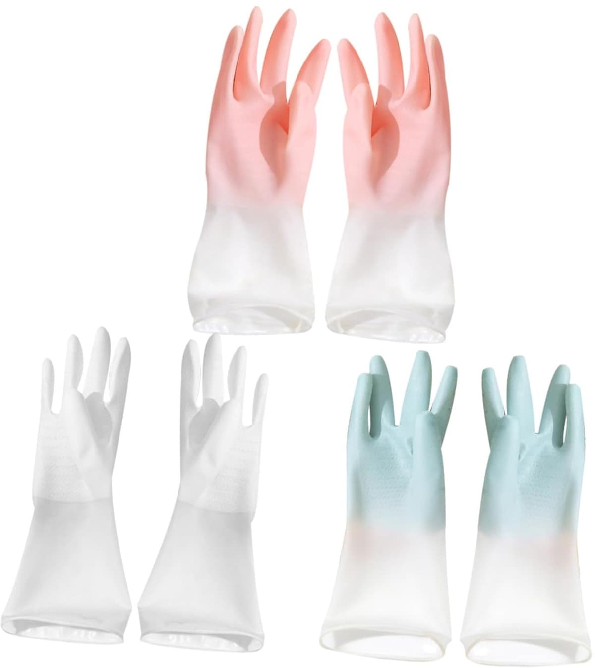 1set Waterdichte Rubber Huishoudhandschoenen Handbeschermende Mouwen Voor Afwassen Schoonmaken Tuinieren Huiswerk Assortiment Kleuren — afbeelding 1