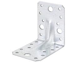 Hoekankers Extra Sterk met Rib | Verzinkte Staal | 90 x 90 x 65 mm | Set van 12
