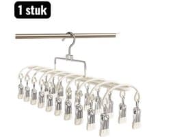 1 stuk - Kledingrekken - Zeilklemmen - 20 Klemmen Drogenrek - RVS Sokken en Ondergoed Drogers - Huishoudelijke wasklemmen - Gebroken wit — afbeelding 1