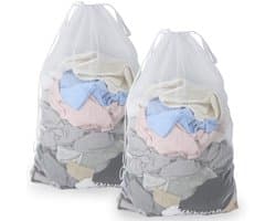 2 stuks Mesh Waszakken Met Trekkoord - 60x90 cm Herbruikbare Wasmachine Zak - Voor Delicate Was En Babykleding - Ideaal Voor Studentenhuis Woning En Reizen - Organizer Voor Bovenkleding Sokken En Panty's — afbeelding 1