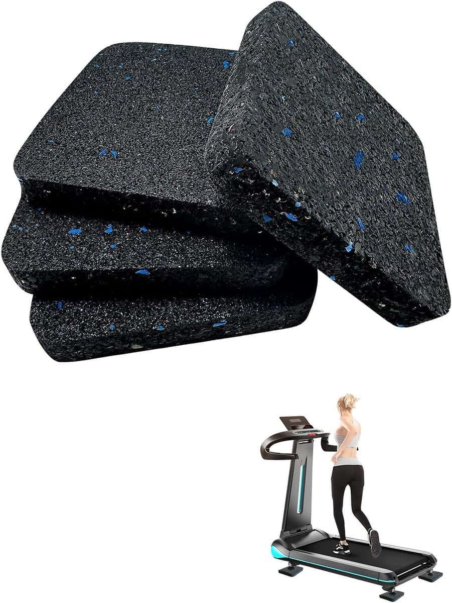 OIMG 4 stuks anti-trillingsmatten - Geluidsisolatiepads voor wasmachinesokkel - vloerbeschermingsmat - rubberen mat - anti-trillingsmat - geluidsisolatiemat - voor wasmachine, droger en fitnessapparatuur - 9 x 9 x 2 cm — afbeelding 1
