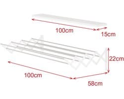 Uittrekbaar Wasrek - 100 cm - Wit - Ruimtebesparend — afbeelding 1