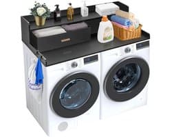 Milova Wasmachine- en droger aanrecht - Washok - Organizer - Aanrechtblad voor op wasmachine en droger - Hout — afbeelding 1