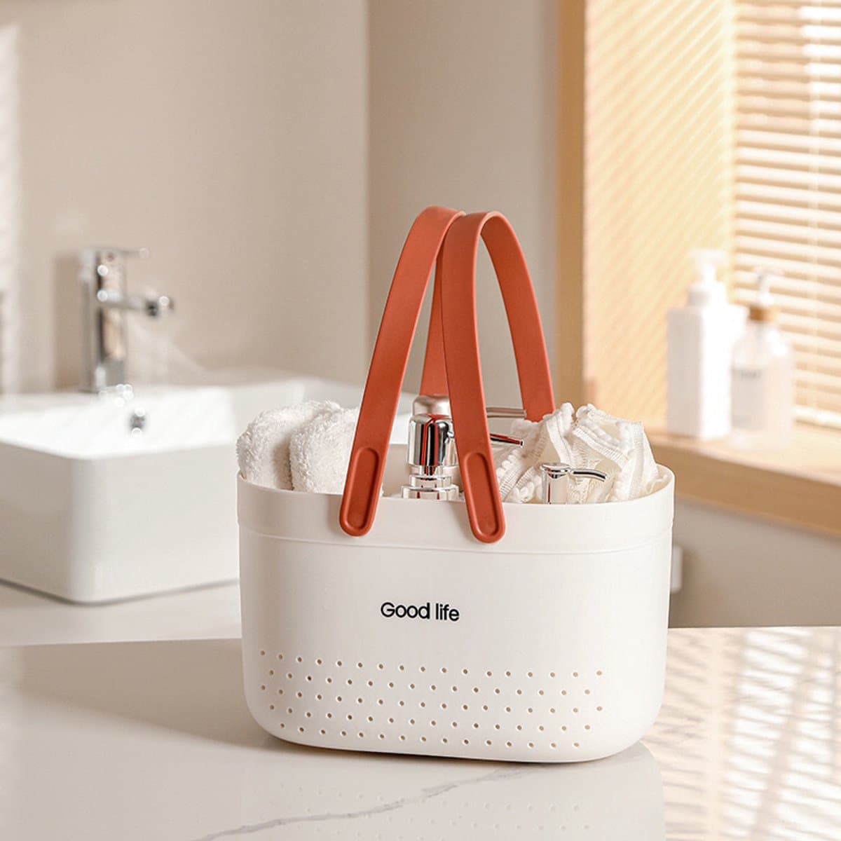 1 stuk draagbare plastic badmand met handvat multifunctioneel — afbeelding 1