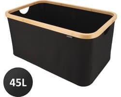 KROMS Wasmand opvouwbaar - Zwart - 45L - Laundry basket - Heupwasmand - Opvouwbare wasmand - Opbergmand