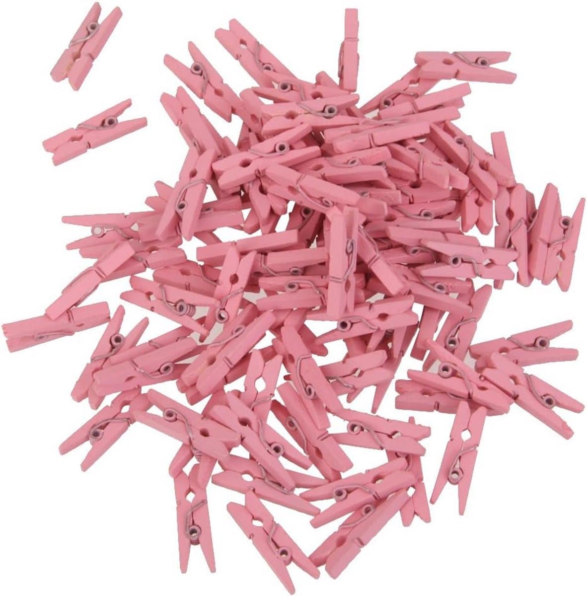 Mini Houten Knijpers - Decoratieve Wasknijpers in Roze (50/100 Stuks) — afbeelding 1