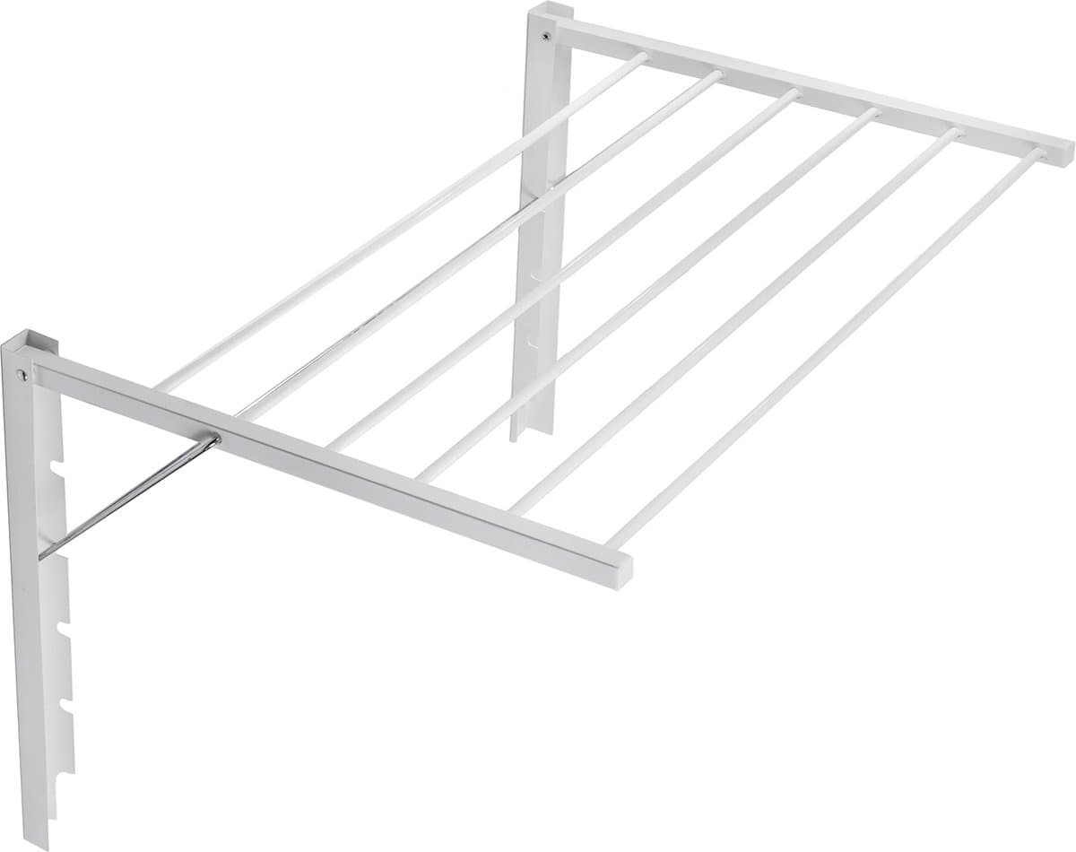 Droogrek - Opklapbare badkamerdroger aan de muur gemonteerd - 80 cm wit — afbeelding 1