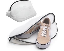 Schoenenwaszak 24 x 42 cm – Witte Waszak met Rits | Beschermt Schoenen & Wasmachine | Polyester Gaas | Herbruikbare Waszak voor Sneakers, Slippers & Accessoires — afbeelding 1
