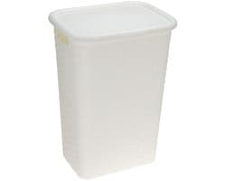 Storage Solutions Wasmand - rotan - met deksel - wit - 60 liter - 33 x 44 x 60 cm - gevlochten kunststof