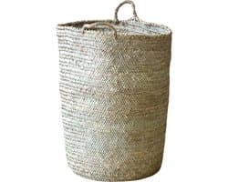 Wasmand Palmblad - Handgemaakt in Marokko - h55 x b40 cm