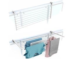 Foxydry Duo 118 cm hangend wasrek - wit - rechthoekige reling