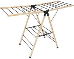 Five Wasrek/droogrek - zwart - bamboe - 95 x 137 cm - staand/inklapbaar