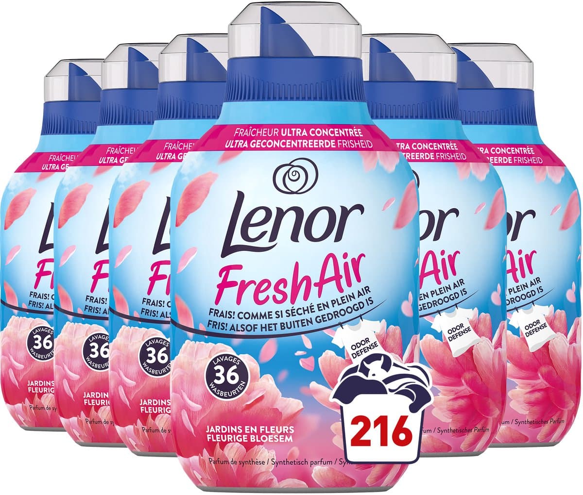Lenor Fresh Air Wasverzachter Fleurige Bloesem - 6 x 36 Wasbeurten — afbeelding 1