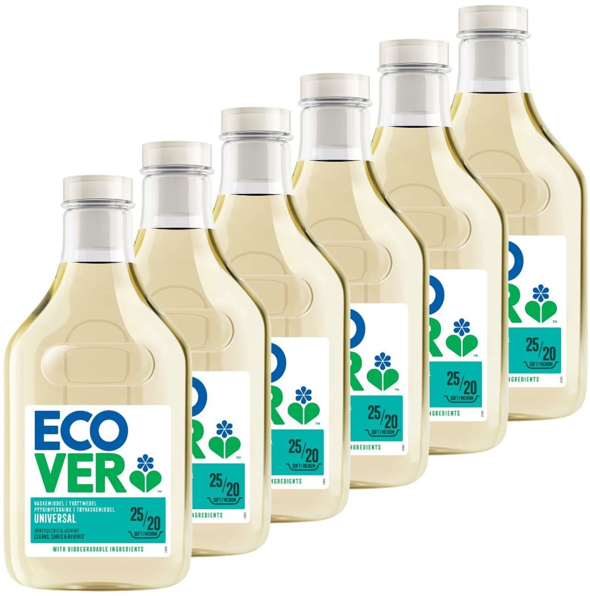 Ecover - Vloeibaar Wasmiddel Universal - Voordeelverpakking 6 x 1.43 L - 128 wasbeurten - Plantaardig & Biologisch afbreekbaar - Krachtige reiniging bij 20°C - Frisse geur — afbeelding 1