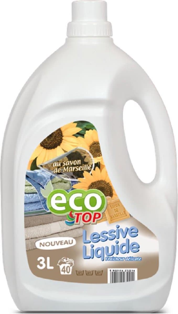 Eco Top vloeibaar wasmiddel Savon de Marseille 3L Wit & Gekleurd - 60 wasbeurten — afbeelding 1
