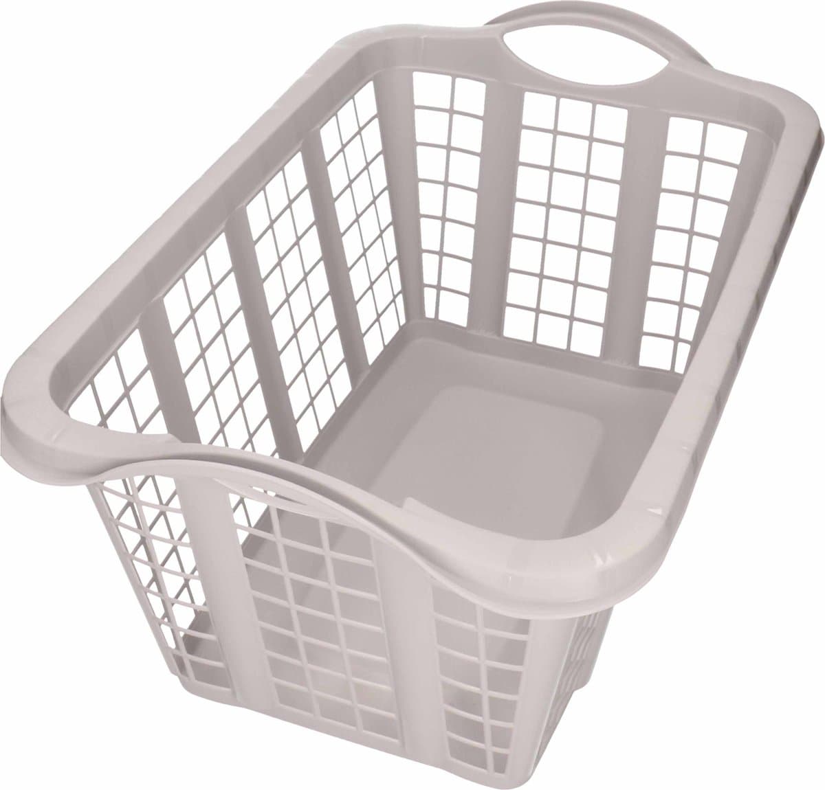 Licht grijze wasmand met handvatten 60 cm - Draagwasmanden - Wasgoedmand - Mand met handvatten — afbeelding 1