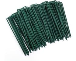 Ibenzoa® Verzinkte Groene U-vormige Grondankers voor Tuin- en Buitenprojecten, 100 Stuks