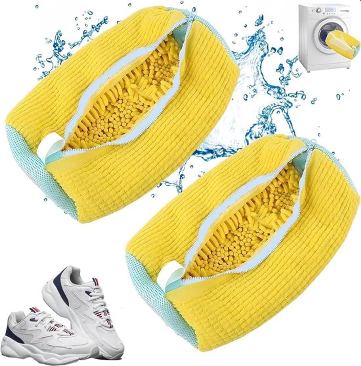 Waszakken - 2 delige wasnet met rits - Waszakken voor sneakers ,schoenen- 39 x 19 Cm | - Herbruikbaar | Shoe Laundry bag|Waszak wasmachine — afbeelding 1