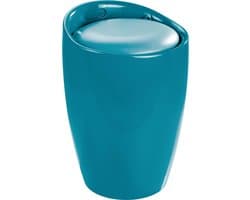 WENKO Hocker Candy Petrol, Badhocker, met uitneembare waszak