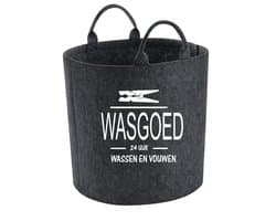 Wasmand vilt - Wasgoed 24 uur wassen en vouwen- donkergrijs- 40x40 cm — afbeelding 1