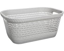5Five Wasmand van rotan gevlochten - beige - kunststof - 45 liter - 59 x 38 x 26 cm