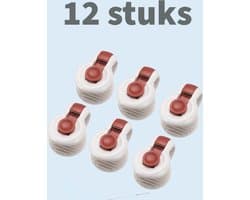 Stevige Dekbed clips - Dekbedclips - Dekbed Knijpers - Clip Dekbedovertrek - 12 stuks - Wit / Rood