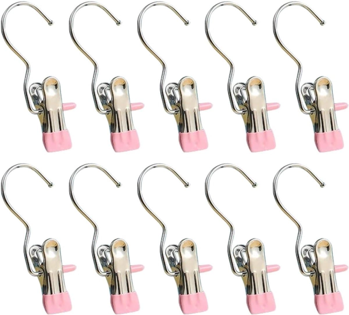 10 stuks- wasknijpers-wasknijpers metaal -wasknijpers groot-wasknijpers roze -Droogrek Knijpers -Knijpers-Binnen en Buiten-Strandlaken Knijpers - Badlaken Clips -Voor Handdoeken, Hoed, Jurken, Badhanddoek-Winddicht-Anti Slip — afbeelding 1