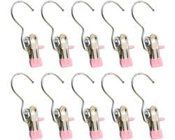 10 stuks- wasknijpers-wasknijpers metaal -wasknijpers groot-wasknijpers roze -Droogrek Knijpers -Knijpers-Binnen en Buiten-Strandlaken Knijpers - Badlaken Clips -Voor Handdoeken, Hoed, Jurken, Badhanddoek-Winddicht-Anti Slip