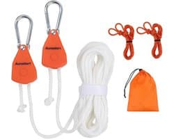 Intrekbare Waslijn - Reiswaslijn Kledinglijn - Kleding Drogen - Verstelbaar Anti-Sag Ontwerp - 5.8 Meter - Oranje