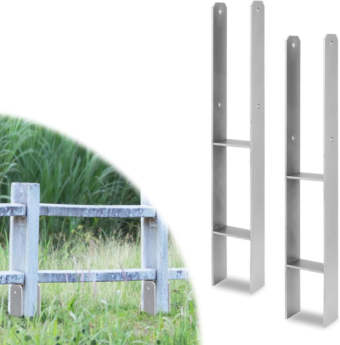 H-paalanker - Paaldrager Grondanker - Houtbouw Projecten - Stabiele Constructie - 600 mm Lengte - Metaal — afbeelding 1