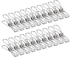 Wasknijpers - Kledingclips - Was Organiseren - Roestvrij Staal - 5 cm - Zilverkleurig