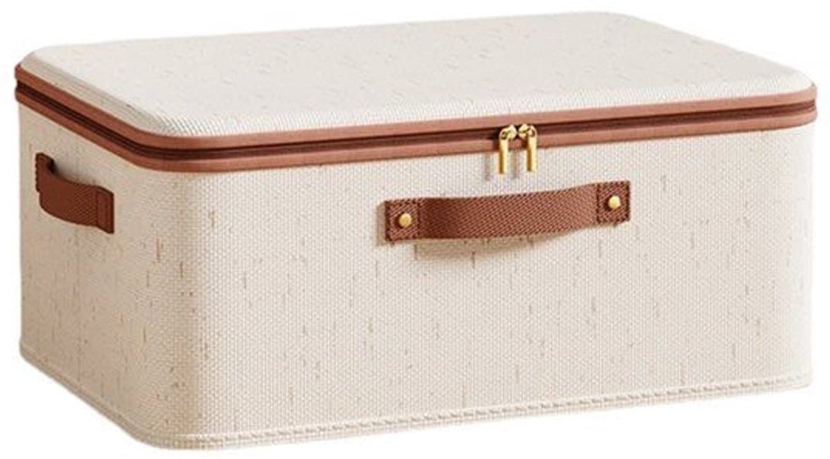 LISM-Opvouwbare wasmand met deksel - grote, stofbestendige opbergdoos, 30 x 20 x 14 cm — afbeelding 1